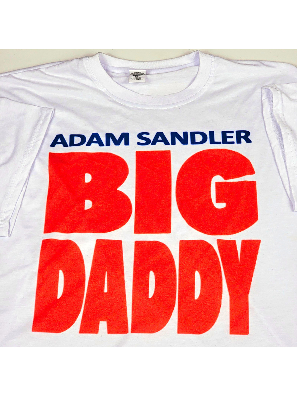 Retro Big Daddy Adam Sandler Graphic Tee White XL Movie